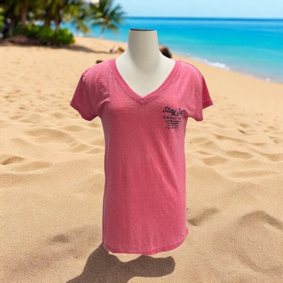 Day Break Women's Coral T-Shirt "Stay Salty" Casey Key Florida Small Beachwear - Picture 1 of 9